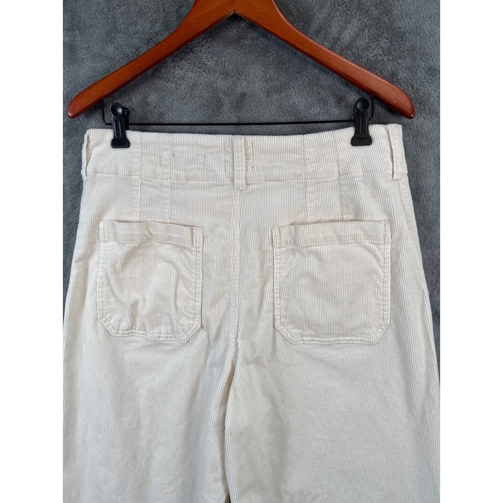Maeve Anthropologie Colette Pants Ivory 31 32x26 Cropped Wide-Leg Corduroy - Picture 8 of 12